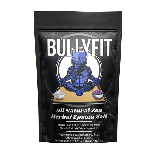BullyFIT All Natural Zen Herbal Epsom Salt. (6 Satchel Bags Per Pouch) | Relaxing bath soak | Organic Bath Salts| Herbs| Plant Based| Recovery| Stress Relief| Ease Body Aches | Immunity Boost|Handcrafted