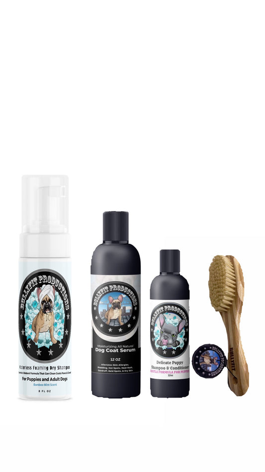 BullyFIT Puppy Pack | Organic Dog Shampoo, Pet Grooming Kit, & Sensitive Skin Supplies | Cruelty Free| Vegan Friendly|Handcrafted