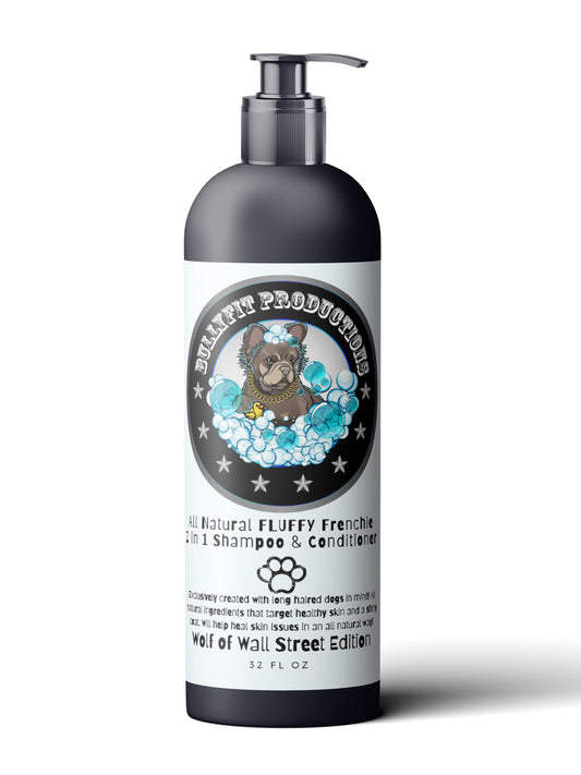 BullyFIT All Natural Fluffy Frenchie 5 In S & C 32oz | Best Organic Dog Shampoo for Sensitive Skin| Flea & Tick Repellent| Deep Conditioning Formula For Long Haired Dogs l l Cruelty Free| Vegan Friendly| Vet Approved| Eco Friendly|HandCrafted